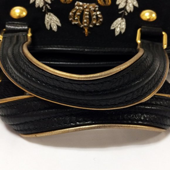 Vintage Dolce & Gabbana Black Embroidered Shoulder Bag - Picture 6 of 12